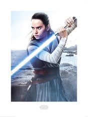 Pyramid Star Wars The Last Jedi Rey Engage Art Print 60x80cm | Yourdecoration.co.uk