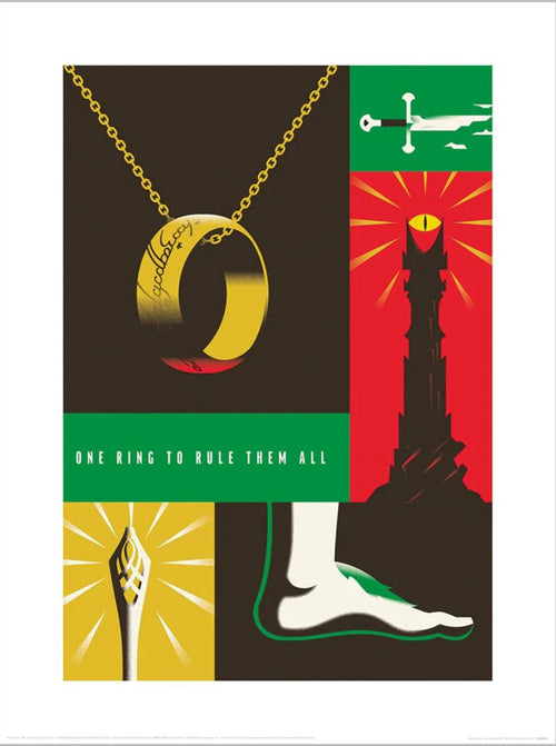 Pyramid Ppr54294 Warner Bros One Ring To Rule Them All Kunstdruk 30X40cm | Yourdecoration.co.uk