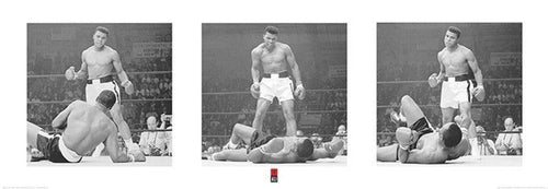 Pyramid Muhammad Ali Liston Triptych Art Print 33x95cm | Yourdecoration.co.uk