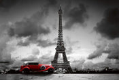 Dimex Retro Car in Paris Wall Mural 375x250cm 5 Panels | Yourdecoration.co.uk